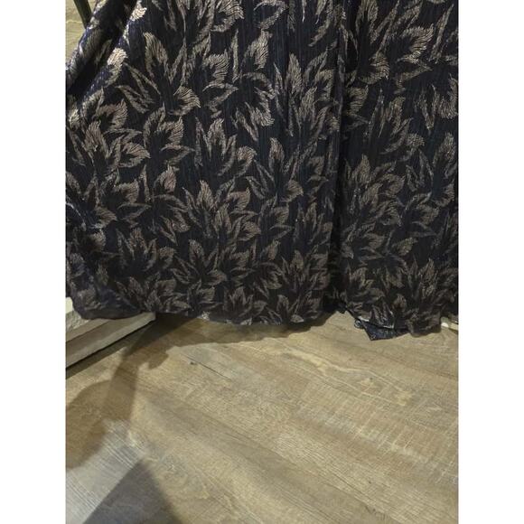 Betsy & Adam Women's One-Shoulder Metallic Floral Gown Blue Size 12 - Picture 4 of 14